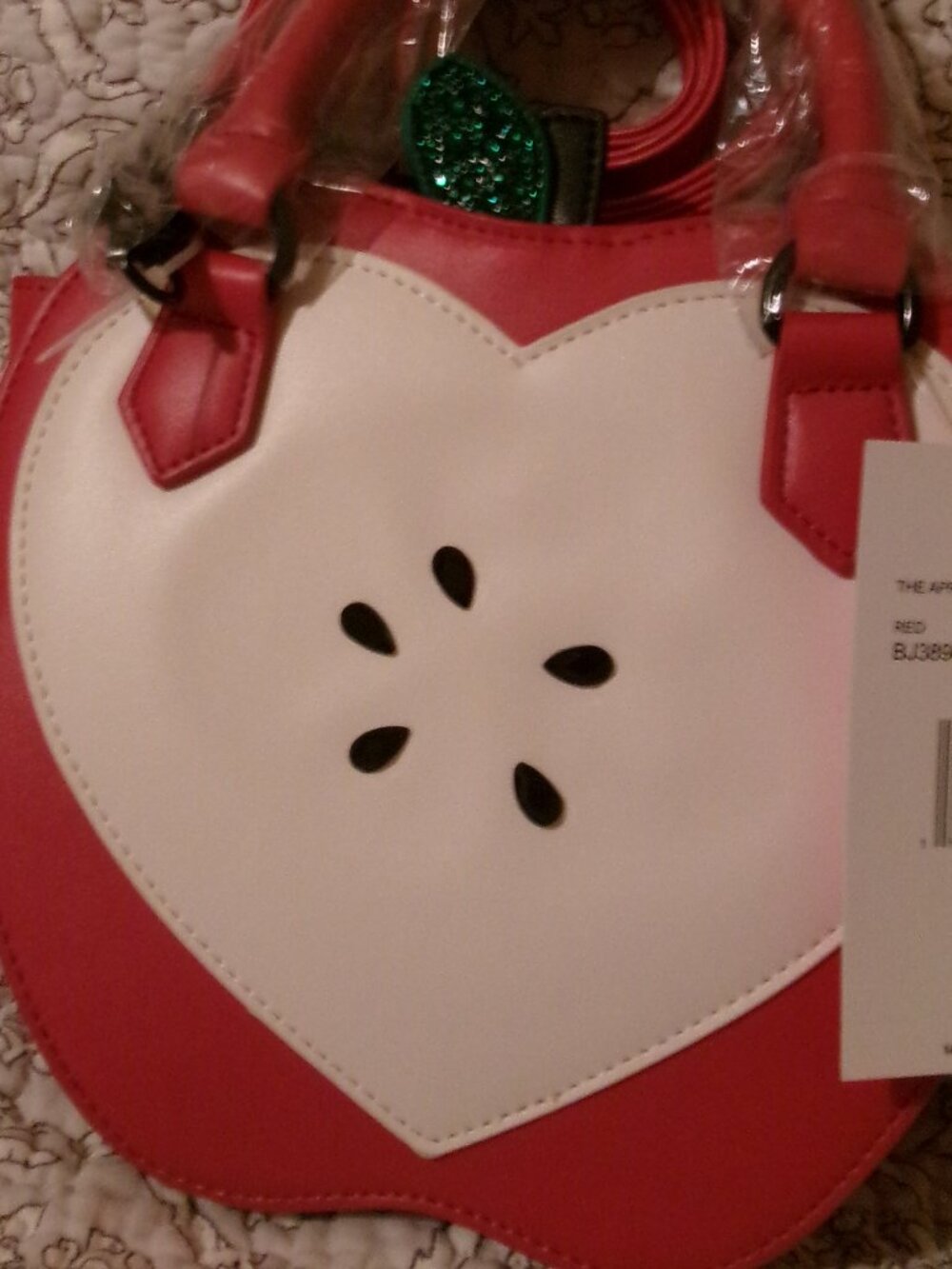 NWT Betsey Johnson The Apple Of My Eye Top Handle Crossbody Bag
